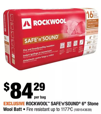 Home Depot Rockwool safe'n'sound 6" stone wool batt offer