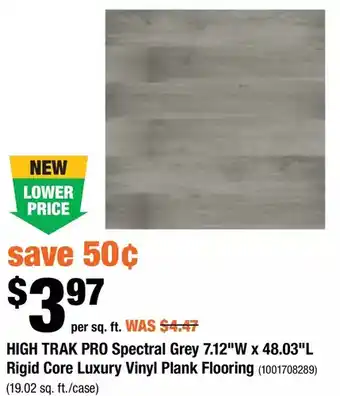 Home Depot High trak pro spectral grey 7.12"w x 48.03"l rigid core luxury vinyl plank flooring offer