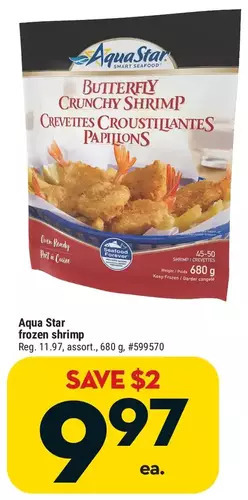 Giant Tiger Aqua star frozen shrimp offer