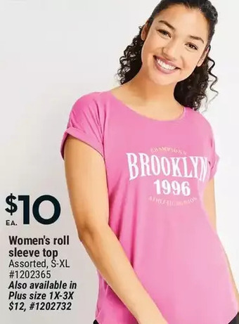 Giant Tiger Women's roll sleeve top offer