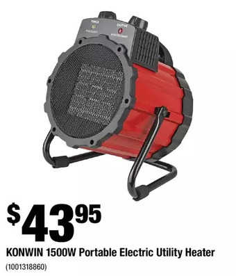 Home Depot Konwin 1500w portable electric utility heater offer