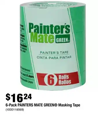 Home Depot 6-pack painters mate green masking tape offer