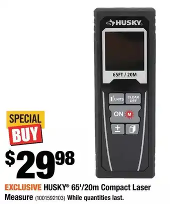 Home Depot Husky 65'/20m compact laser measure offer
