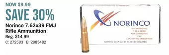 Cabela's Norinco 7.62x39 fmj rifle ammunition offer