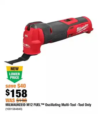 Home Depot Milwaukee m12 fuel oscillating multi-tool - tool only offer