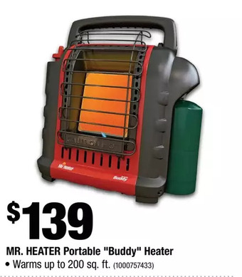 Home Depot Mr. heater portable "buddy" heater offer