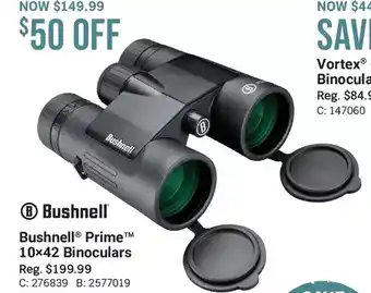 Cabela's Bushnell prime 10x42 binoculars offer