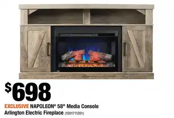 Home Depot Napoleon 58" media console arlington electric fireplace offer