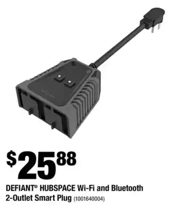 Home Depot Defiant hubspace wi-fi and bluetooth 2-outlet smart plug offer