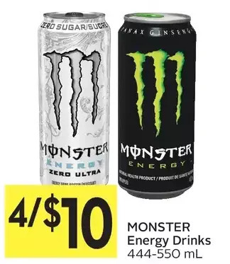 Foodland Monster energy drinks offer