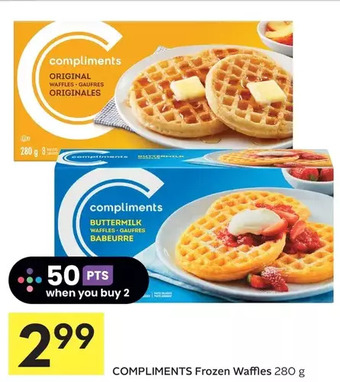 Foodland Compliments frozen waffles offer