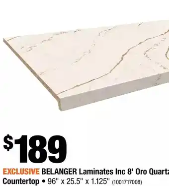 Home Depot Belanger laminates inc 8' oro quartz countertop offer