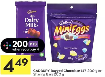 Foodland Cadbury bagged chocolate or sharing bars offer
