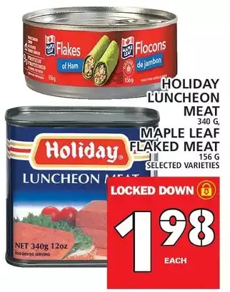 Food Basics Holiday luncheon meat | maple leaf flaked meat offer