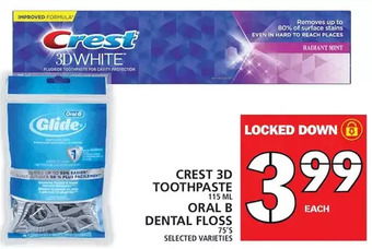 Food Basics Crest 3d toothpaste | oral b dental floss offer