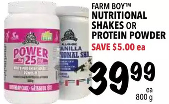 Farm Boy Farm boy nutritional shakes or protein powder offer