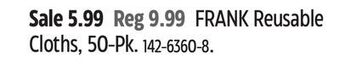 Canadian Tire Frank reusable cloths, 50-pk offer