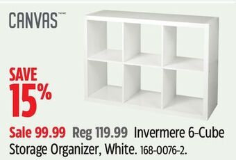 Canadian Tire Canvas invermere 6-cube storage organizer, white offer