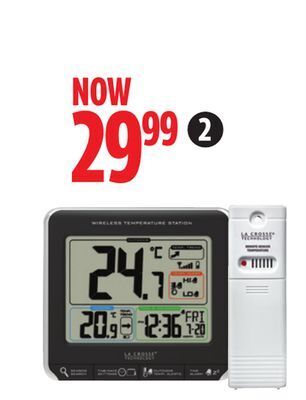 Canadian Tire La crosse wireless weather station with indoor/outdoor temperature offer
