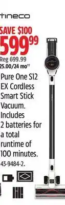 Canadian Tire Tineco pure one s12 ex cordless smart stick vacuum offer