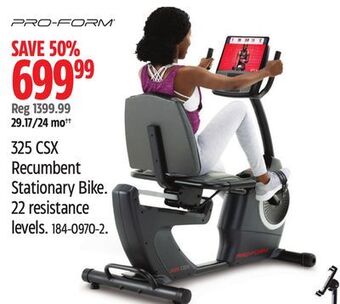 Canadian Tire Proform 325 csx recumbent stationary bike offer