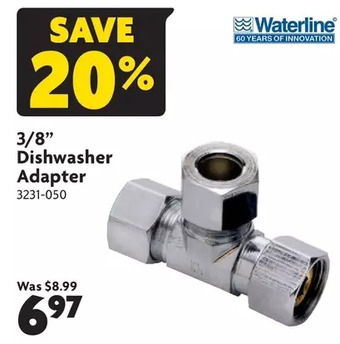 Home Hardware 3/8" dishwasher adapter offer