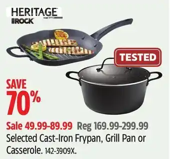 Canadian Tire Heritage the rock selected cast-iron frypan, grill pan or casserole offer