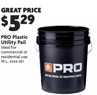 Home Hardware Pro plastic utility pail offer
