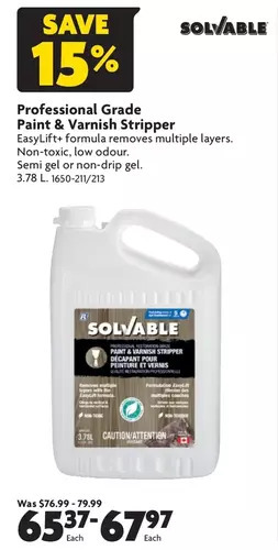 Home Hardware Professional grade paint & varnish stripper offer