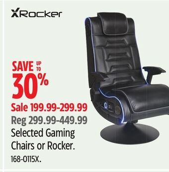 Canadian Tire X rocker selected gaming chairs or rocker offer