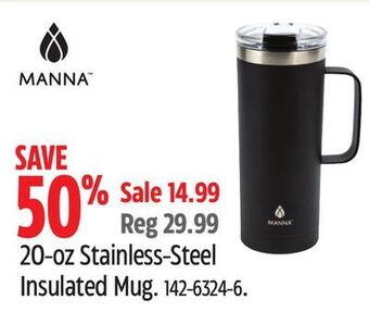 Canadian Tire Manna 20-oz stainless-steel insulated mug offer