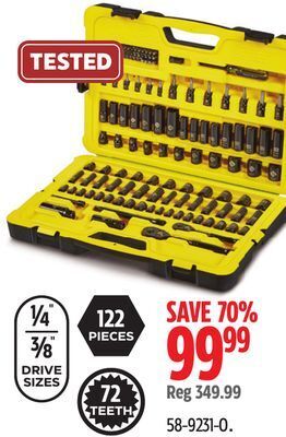 Canadian Tire Stanley professional grade black chrome socket set, 122-pc, sae/metric offer