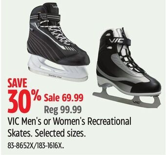 Canadian Tire Vic men's or women's recreational skates offer