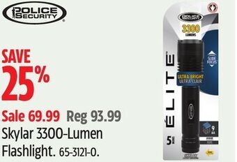 Canadian Tire Police security skylar 3300-lumen flashlight offer