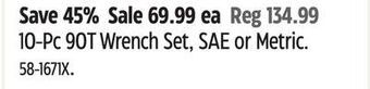 Canadian Tire Maximum 10-pc 90t wrench set, sae or metric offer