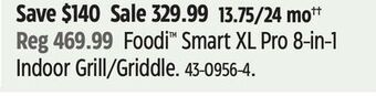 Canadian Tire Ninja foodi smart xl pro 8-in-1 indoor grill/griddle offer