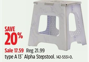 Canadian Tire Type a 13" alpha stepstool offer