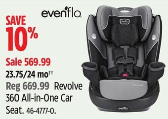 Canadian Tire Evenflo revolve 360 all-in-one car seat offer