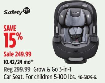 Canadian Tire Safety 1st grow & go 3-in-1 car seat offer
