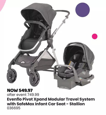 Babies 'R' Us Evenflo pivot xpand modular travel system with safemax infant car seat - stallion offer