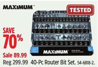 Canadian Tire Maximum 40-pc router bit set offer