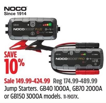 Canadian Tire Noco jump starters offer