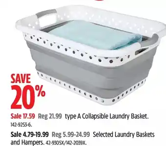 Canadian Tire Type a collapsible laundry basket | laundry baskets and hampers offer