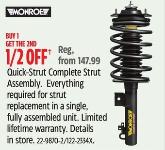 Canadian Tire Monroe quick-strut complete strut assembly offer