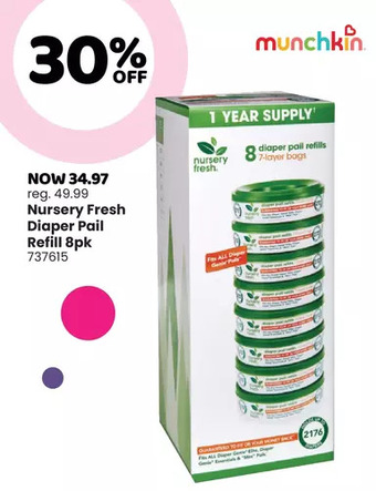 Babies 'R' Us Munchkin nursery fresh refills for diaper pails - 8 pack offer