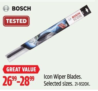 Canadian Tire Bosch icon wiper blades offer