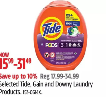 Canadian Tire Tide, gain and downy laundry products offer