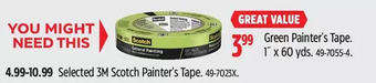 Canadian Tire 3m scotch painter's tape offer