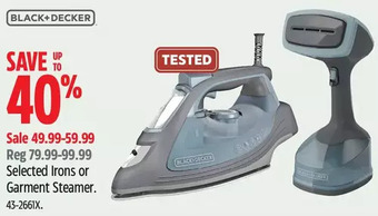 Canadian Tire Black + decker irons or garment steamer offer