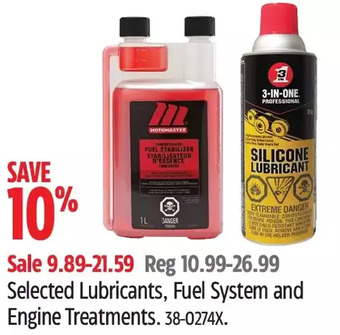 Canadian Tire Lubricants, fuel system and engine treatments offer